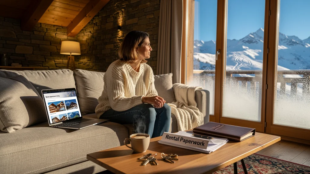 Appartement morzinois en location directe et via agence avec vue alpine enneigée et ambiance chaleureuse