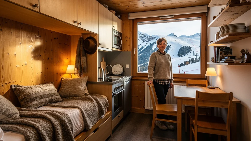 Studio cabine aux Prodains, intérieur cosy en montagne, illustrant un avis après une semaine par mois sur place