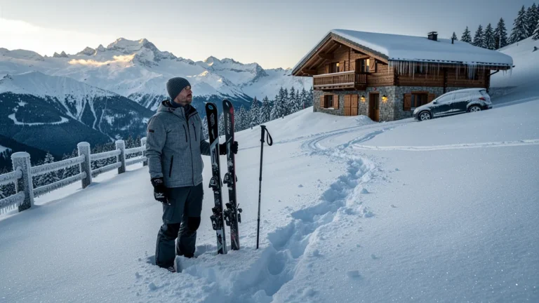 Chalet isolé à Morzine sans accès direct aux pistes, illustrant les inconvénients de ce type de séjour