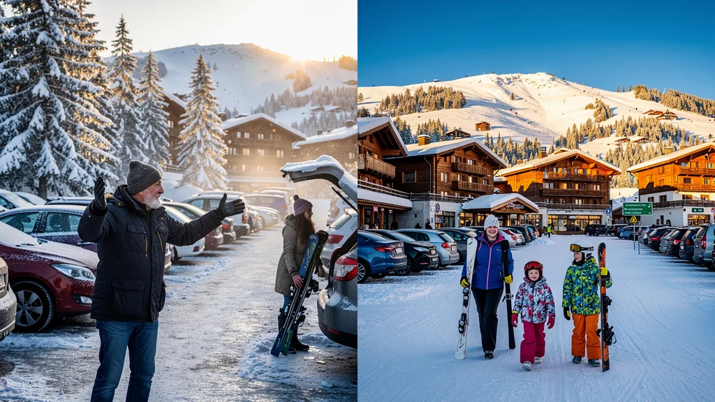 Comparaison hyperréaliste de la rareté des parkings entre Morzine et Avoriaz en hiver